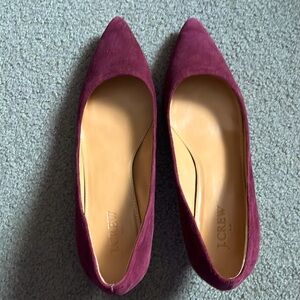 J. Crew burgundy suede pumps, size 8 1/2, worn once or twice briefly